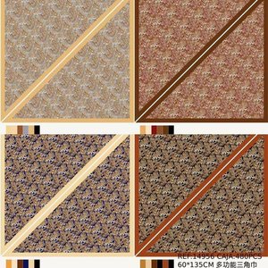 Foulard triangolare 60x135 cm, scialle etnico fantasia per donna, uso quotidiano invernale, chiffon poliestere stampa digitale - Product Image 2