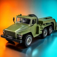 Camion tracteur RC à l'échelle 1/16, semi-remorque surbaissée 6x6, télécommande 2.4G, 3 canaux, fonction 'Suivez-moi', prêt à l'emploi, drift, chargeur métallique