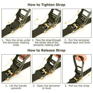 Correa de Amarre Retráctil de Poliéster de Alta Resistencia, 5000 kg de Resistencia a la Rotura, Certificación GS, Gancho Doble J, para Motocicletas y Camiones - Product Image 6