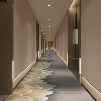 Moquette murale en nylon 6 imprimée de qualité commerciale, motif vague marine, pour les couloirs et les halls de villégiatures de luxe