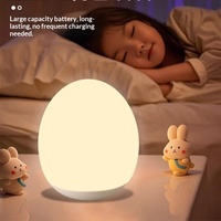 Lámpara Nocturna de Silicona para Bebés, Protección Ocular, Lámpara de Noche para Dormitorio Infantil, Lámpara de Mesa Recargable Relajante