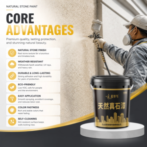 Peinture à texture pierre naturelle aspect épuré, résistante à la saleté, pour façade de bâtiment commercial en centre-ville - Product Image 2
