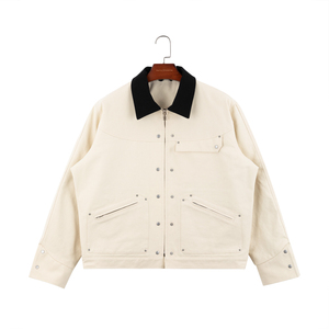 Custom Manufacture 100% Cotton Heavyweight Canvas <strong>Jacket</strong> for Men Wholesale Casual Plain Winter Custom Logo Men's <strong>Jacket</strong> Padding - Product Image 1