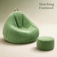 Fauteuil pouf moderne avec repose-pieds, siège confortable en tissu pour salon, chambre et maison