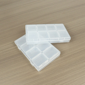 Transparent Plastic <b>Storage</b> <b>Box</b> 4 Rows 8 Compartments Rectangular Office Organizer For <b>Small</b> Parts And Accessories - Product Image 4