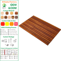 Tapis de douche et de bain en teck de qualité supérieure, plateforme en bois antidérapante pour spa, sauna, piscine, bain à remous, plage, pour l'intérieur et l'extérieur
