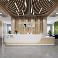 Bureau de réception moderne simple en bois pour immeubles de bureaux Caissier personnalisable Service de bienvenue Bureau de bar pour hôtels de luxe