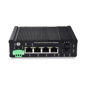 Factory OEM 4 + 2 puertos 1000M industrial Poe Switch 4 puertos Gigabit POE Switch para cámara IP y sistema CCTV