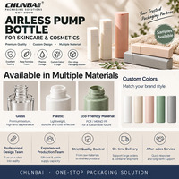Bouteille Pompe Airless Givrée Mate à Épaule Plate Marque Blanche pour Crème et Lotion de Soin 10ml 50ml 100ml