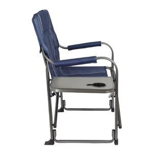Steel Ergonomic High <b>Backrest</b> & Armrests Director Chair With/without Side Table Portable Folding for Outdoor Fishing Camping BBQ - Product Image 4