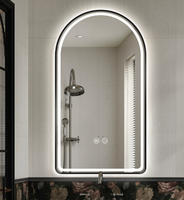 Miroir LED ovale intelligent anti-buée personnalisé par le fabricant |   Miroir tactile à 3 couleurs avec variateur d'intensité, étanche IP44, pour salon et hôtel