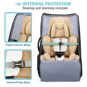 Sac à dos de <span class=keywords><strong>voyage</strong></span> pour siège auto, housse rembourrée robuste pour avion, fermeture éclair, léger, portable, compatible avec la plupart des sièges auto et des rehausseurs - Product Image 3