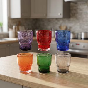 Set Unico di 6 Bicchieri da Acqua Colorati da 325ml, Design Moderno con Motivo Solido, Trasparenti e Lavabili in Lavastoviglie, Set Premium per Feste - Product Image 3