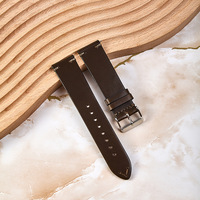 Bracelet en cuir huilé de qualité supérieure avec logo personnalisé, compatible avec les montres connectées, bracelet de montre universel à libération rapide en cuir véritable fin