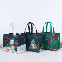 Nouvel Arrivage Sac Fourre-Tout Non Tissé de Noël, Sac Cadeau Stratifié Père Noël, Sac de Courses Écologique Imprimé à Chaud, Dessin Animé, Chine