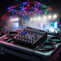 Console de mixage audio professionnelle 8 canaux avec interface USB intégrée pour studio d'enregistrement et diffusion en direct