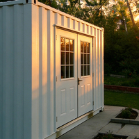 Maison conteneur pliable contemporaine à assemblage rapide et économique, avec structure en acier, cabine préfabriquée étanche, maisonnette modulaire pour extérieur et parc
