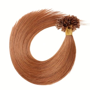 Extensions de cheveux humains Remy européens de qualité supérieure, 100 % naturels, double trame, 16-24 pouces, pointe en U à la kératine, lisses - Product Image 1