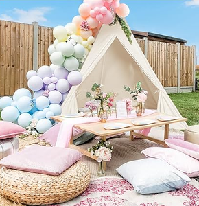 Tiny Land Grande Tente <span class=keywords><strong>Tipi</strong></span> pour Adultes Enfants <span class=keywords><strong>Tipi</strong></span> Tente <span class=keywords><strong>Intérieur</strong></span> avec Sac Tente de Nuit en Coton - Product Image 5