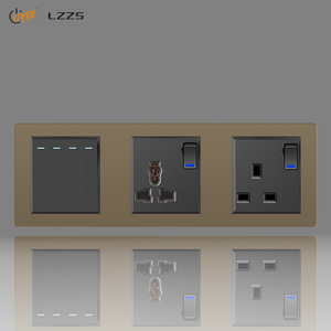 Promosi BS standar baru saklar soket dinding Listrik 86mm * 155mm aluminium awet USB Tipe C tombol tekan Panel sentuh - Product Image 4