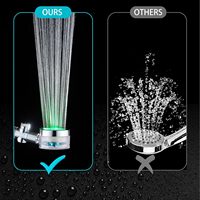 Pommeau de douche à main haute pression LED Temp-Control One Key Pause Feature Ensemble complet PP Filtres Tuyau Support de douche Appartements