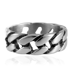 European American Style <b>Titanium</b> Steel Chain Ring Women's Punk Hollow Geometric Jewelry Daily Wear 21051 - Product Image 1