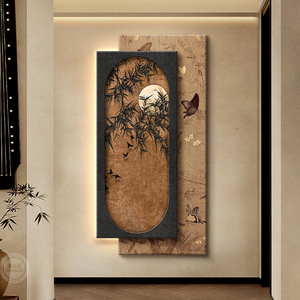 Arte Mural Vintage Chino para Entrada, Inspirado en la Estética de la Dinastía Song, Pintura de Bambú para Decoración Elegante de Sala de Estar - Product Image 4