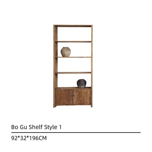 Mobili Wabi Sabi, Scaffale Moderno Classico Antico, Libreria <span class=keywords><strong>in</strong></span> <span class=keywords><strong>Legno</strong></span> Massello, Set di Scaffali per Soggiorno - Product Image 4