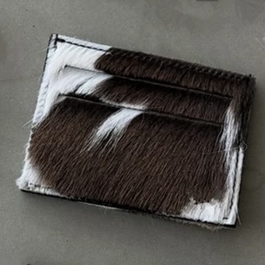 Factory Customized Attractive Stylish Vintage Cow Fur Leather Wallet Credit Card <b>ID</b> <b>Holder</b> Purse Clutch Button - Product Image 4