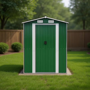 Caseta de Jardín de Acero Galvanizado 75.6x42.5x87.8 Verde, Espacio de Almacenamiento de 42.5 Pies Cuadrados - Product Image 2