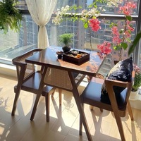 Ensemble de salle à manger 3 pièces en bois massif de frêne de style nordique avec dossier, table et chaises, meubles de rangement écologiques