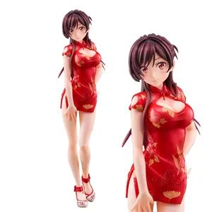 Figuras de Anime de mizuara chizuzuru para niñas, chica Sexy de 24cm, Cheongsam rojo, modelo de colección de PVC, regalos