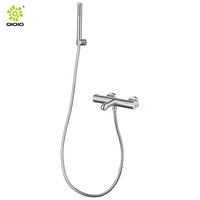 Offres Spéciales hôtel 5 étoiles thermostatique en acier inoxydable 304 raccords de salle de bain mitigeur de baignoire à 2 fonctions mitigeur mural exposé