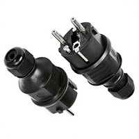 2 prises mâles Schuko 250V 16A, prise de courant électrique, norme européenne