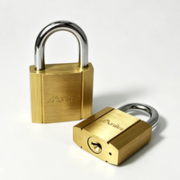 Cadenas carré en laiton de 50 mm, robuste, à clé, avec clés, corps en laiton massif, serrure de sécurité pour entrepôt, portail, porte de conteneur