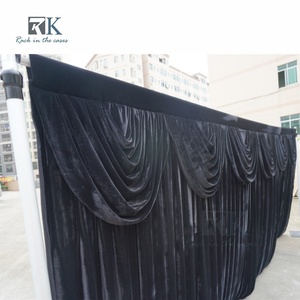 Durable Pipe <b>Stand</b> Pipe and Drape Aluminum Standing Curtain System Black Fabric Backdrop Kit Detachable Minimalist Style - Product Image 3