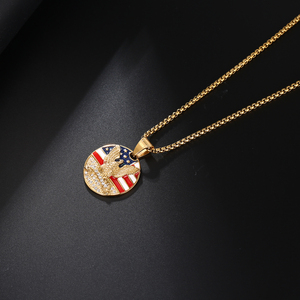 Joyería de las mujeres de paloma de la paz 18k chapado en oro CZ haciendo bandera accesorios moneda colgante collar - Product Image 6