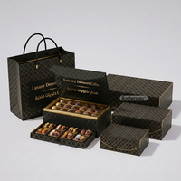 Caja Rígida Magnética de Lujo para Regalo de Ramadán con Impresión de Logotipo de Marca Personalizada en Lámina Dorada, con Bolsa de Cinta