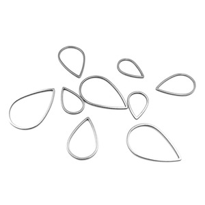 Cadre de pendentif en acier inoxydable creux en forme de goutte, couleur or, composant de bijoux, connecteur de boucles d'oreilles DIY, forme goutte H1060 - Product Image 5