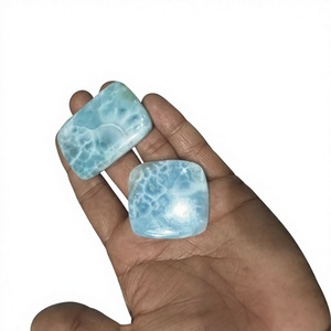 Natural Larimar <b>Cushion</b> Cabochon Blue Gemstone for Jewelry Making Wholesale - Product Image 1