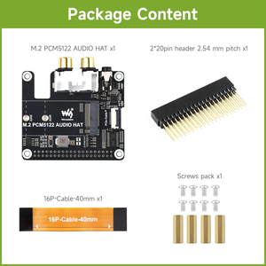 Adaptador PCIe a M.2 HAT con extensión de audio I2S para Raspberry Pi, compatible con unidad de estado sólido con protocolo NVMe, auriculares de 3,5 mm K558 - Product Image 6
