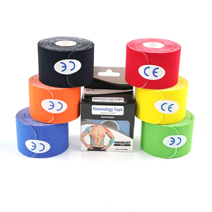 Produsen perban fiksasi warna-warni perekat kohesif atletik tubuh medis plester kinesiologi pra-potongan - Product Image 4