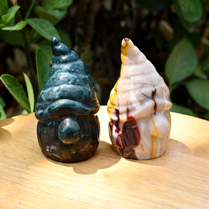 CHUSE Sculptures de Gnomes et Nains Feng Shui en Cristal Gravé de 10 cm, Écologiques, Technique de Mosaïque, Pierres de Guérison, Statue pour Noël - Product Image 2