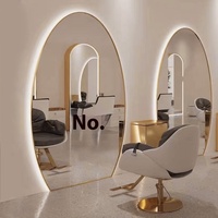Miroir de sol ovale rétroéclairé par LED, sans cadre, avec capteur tactile, pour salon, barbier, salle de bain, vente en gros