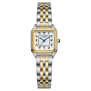 Montre pour femme AMOVAN <span class=keywords><strong>Vintage</strong></span> Gold Fashion Business Antique - Cadran à chiffres arabes rectangulaire Mouvement à <span class=keywords><strong>quartz</strong></span> Bracelet en acier inoxydable - Product Image 3