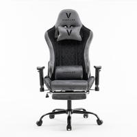 Fauteuil de Gaming Inclinable en Velours Confortable pour Salle de Jeu, Chaise de Bureau à Dossier Haut, Chaise Ergonomique Douce