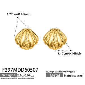 Pendientes de acero inoxidable chapados en oro de 18 quilates, joyería delicada para la oreja, para mujer - Product Image 5