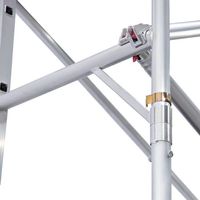 Plateforme mobile moderne en alliage d'aluminium avec roulettes, échelle d'accès, capacité de charge élevée de 800 kg, 6,3 pieds