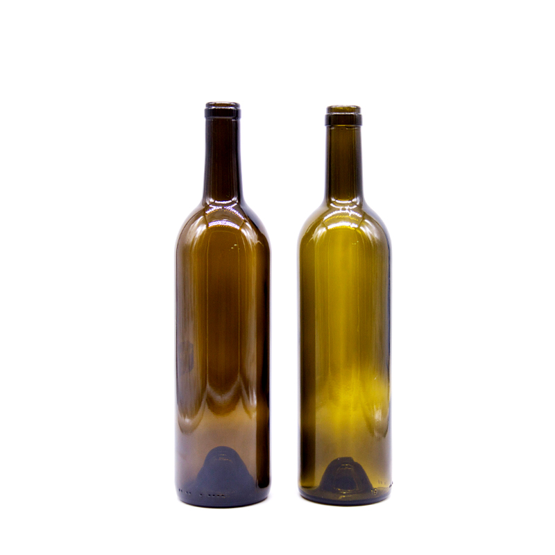 Wholesale Round Green Glass 750Ml Bordeaux Wine Bottles