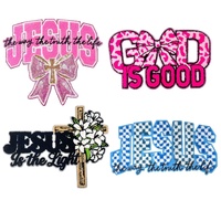 Christliche Aufbügel-Patches mit Pailletten, Schleife, Kreuz, Lilie, Blumen-Abzeichen, 'God Is Good' Applikation, Großhandel Bekleidungszubehör